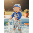 thumbnail image 4 of BemeyourBBs Toddler Baby Boy One Piece Swimsuit Kids Infant Bathing Suit Long Sleeve Rash Guard Half Zipper Dinosaur Swimwear Sunhat Set UPF 50+, 4 of 9