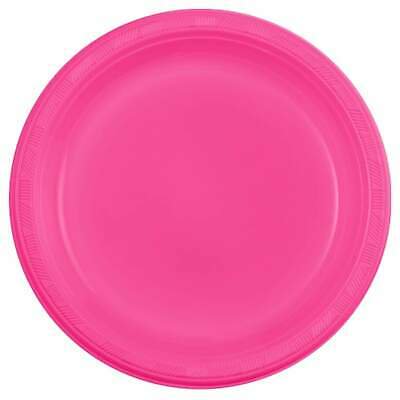 Hanna K. Signature Reusable Plastic Plates Hot Pink For All Parties 7" 50Ct
