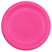 Hanna K. Signature Reusable Plastic Plates Hot Pink For All Parties 9" 50Ct