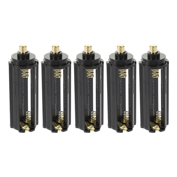 5pcs Portes de batería de linterna profesional Simple 3 Cajas de batería AAA Accesorios de linterna (negro)