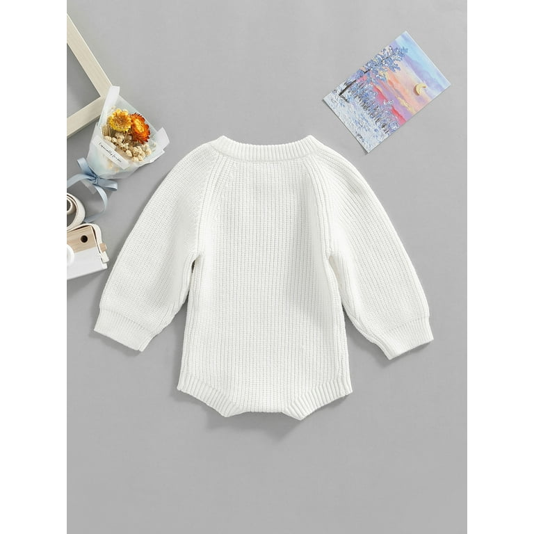 Calsunbaby Newborn Baby Girl Boy Knit Sweater Romper Neutral One