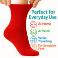 thumbnail image 3 of Women's Diabetic Ankle Socks - 3 Pairs, Soft Cotton, Non-Binding, Seamless Toe, Circulation Support, Shoe Size 5-7 (Red), 3 of 8