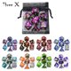 thumbnail image 2 of Juego de dados poliédricos con bolsa, números dorados dobles de D4, D6, D8, D10, D %, D12, D20 para juegos de mesa DNDGame RPG, 2 of 4