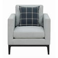 thumbnail image 3 of Pemberly Row Upholstered Fabric Arm Chair with Cushioned Back in Light Gray, 3 of 11