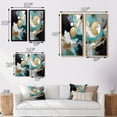 thumbnail image 4 of Designart "Full Moon Delight Gold & Turquoise Abstraction VI" Abstract Painting Wall Art Set Of 2 - Modern Blue Gallery Set For Office Decor, 4 of 6
