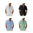 thumbnail image 5 of Sonducket Camisa de hombre Casual manga corta transpirable botón abajo Color sólido moda viajes citas camisas ropa Camisetas Verde L, 5 of 5