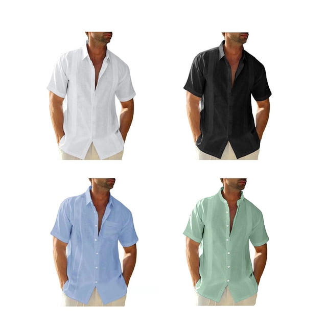 pitrice Men Shirt Casual Short Sleeve Breathable Replacement Button Down Solid Color Fashionable Home Dating Shirts Top Light Blue M 2Set