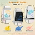 thumbnail image 3 of Qaba Easel for Kids, Double Sided Kids Art Easel with Paper Roll, Magnetic Whiteboard, Chalkboard & Storage, Ages 3-6 Years, Gray, 3 of 9