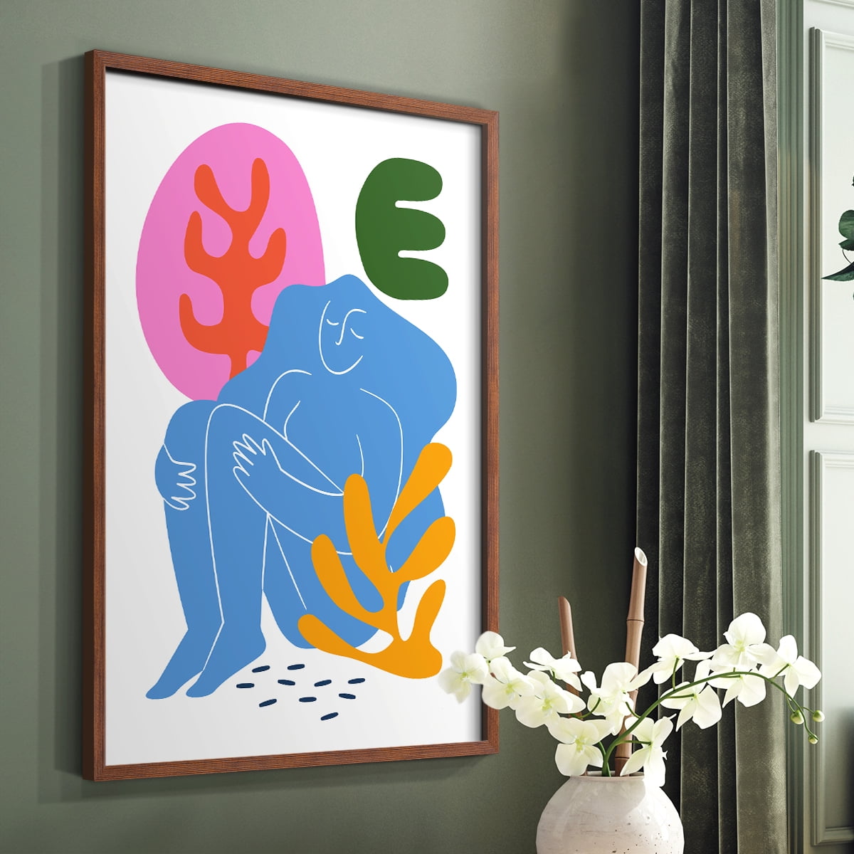 Matisse CDXLI in Brown Solid Wood Framed Print No Nail Hanging