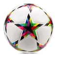 thumbnail image 1 of Balón Fútbol Soccer #4 Termosellado PU Diseño Estrellas Blanco Multicolor Resistente Entrenamiento Juego, 1 of 5
