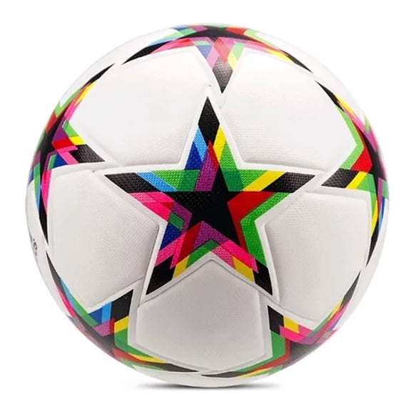 Balón Fútbol Soccer #4 Termosellado PU Diseño Estrellas Blanco Multicolor Resistente Entrenamiento Juego