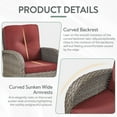 thumbnail image 6 of PARKWELL Outdoor Swivel Glider Chair Set of 4, Patio High Back Swivel Rocker Lounge Arm Chair for Balcony Yard,Gray Wicker Deep Seat Furniture with Red Cushion, 6 of 10