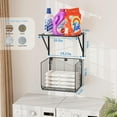 thumbnail image 2 of 2 Pack Laundry Room Shelves Organization and Storage,Wall Mounted Clothes Drying Rack with Wire Mesh Basket Over Washer and Dryer, (Black, 2 Pack), 2 of 7
