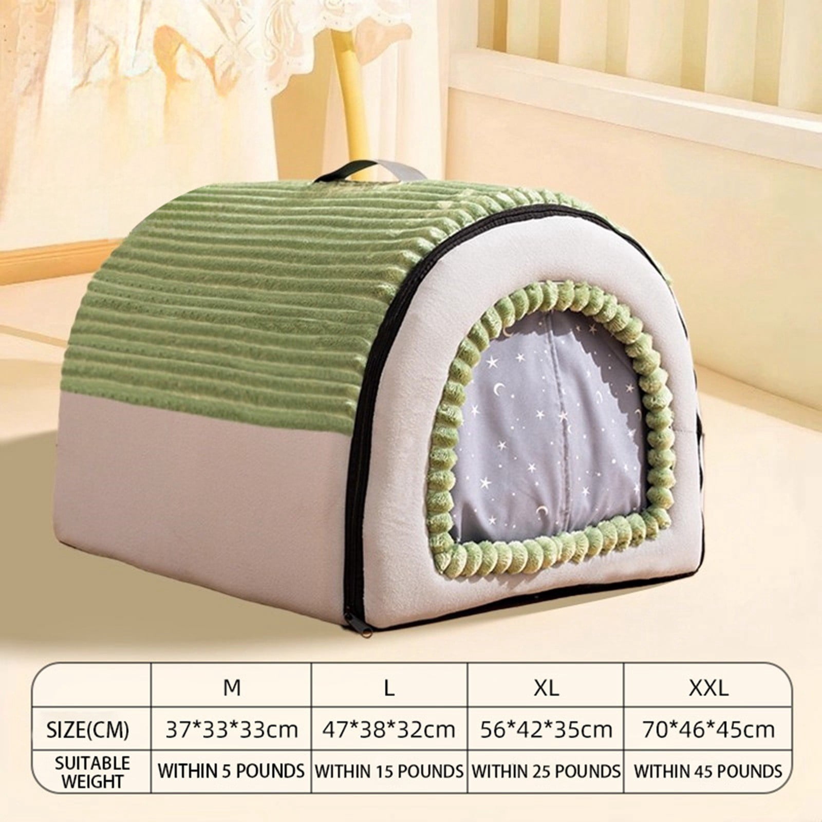Enclosed Cat & Dog House Tent with Door Flap, Winter Warm Dog Cave Bed Cat Hideout for Small Dogs & Puppies, Removable Washable Pet Bed for Indoor Use All Seasons