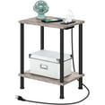 thumbnail image 6 of Side Table with Charging Station, End Table with USB Ports and Outlet, Nightstand with 2-Layer Storage Shelves for Small Spaces, Living Room, Bedroom, Stable Frame,Greige + Black, 6 of 18