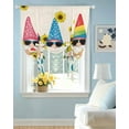 thumbnail image 2 of Sunflower Gnomes Tie Up Curtains for Window, Thermal Insulated Balloon Shade Adjustable Rod Pocket Curtains Valance Panels for Kitchen Bathroom Cafe 42 x 45 Farmhouse Yellow Red Blue Rustic, 2 of 6