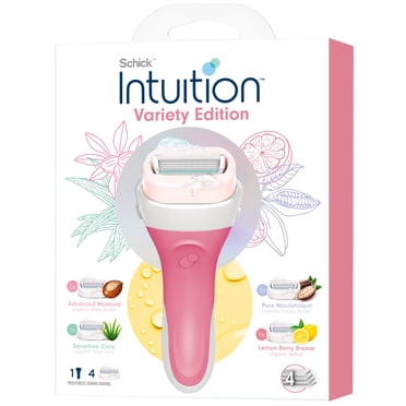 Schick Intuition Women's Razor Variety Pack  1 Razor Handle & 4 Blade Refills