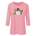 thumbnail image 5 of asdoklhq Sweatshirts Ladies' Christmas Round Neck 3/4 Sleeve T-shirt Shirt Pink S, 5 of 5
