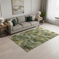 thumbnail image 2 of HomeRoots 665497 5 x 8 ft. Olive Green, Gold & Charcoal Abstract Washable Machine Made Rectangle Area Rug with UV Protection, 2 of 9