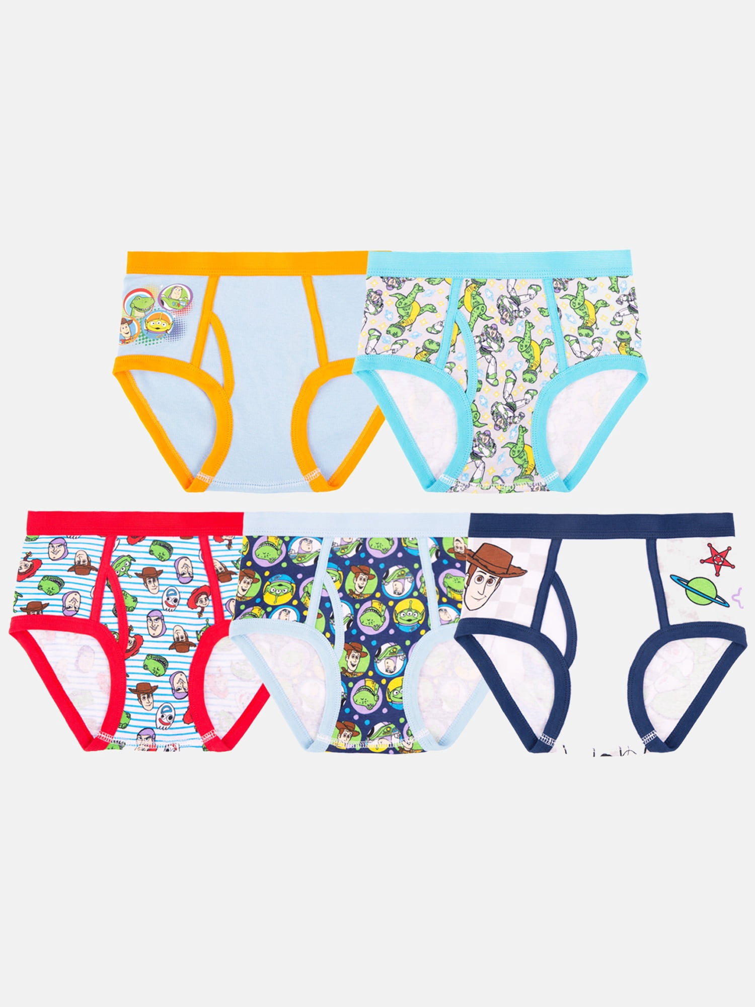 Toy Story Boys Cotton Brief Character Underwear, 5 pack, Size 4 to 8
