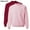 Cardinal + Classic Pink 2 Pcs, variant on JERZEES Crewneck Sweatshirt Pre Shrunk Pullover Fleece Sweater for Unisex 8oz 50/50 Cotton/Polyester Deep Purple and Royal Pack 2 Size S