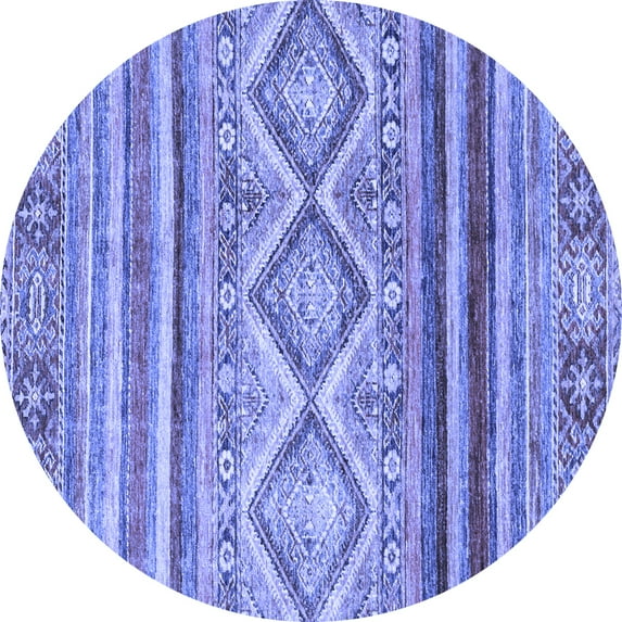 Ahgly Company Indoor Round Southwestern Blue Country Area Rugs, 6' Round