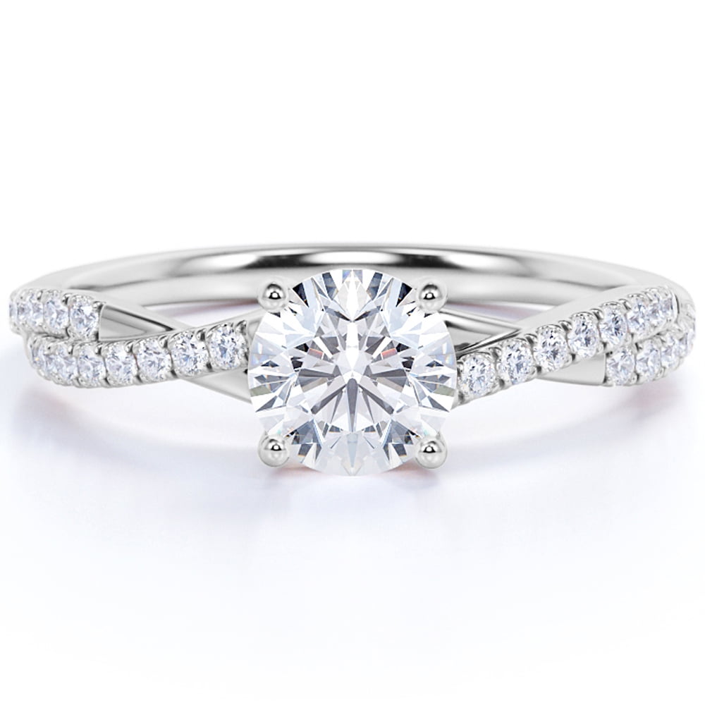 18K White Gold 1Carat Heart Moissanite Diamond Ring Fashion Cluster setting Ring Women's Fine Jewelry