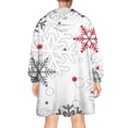 thumbnail image 2 of Wearable Oversized Blanket,Multicolor Christmas Snowflake Pattern Wearable Blanket Hoodie for Adults,Cozy Hooded Blankets with Super Pockets,Super Warm Fuzzy Pullover for Women & Men, 2 of 6