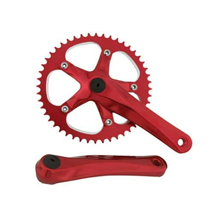 Alloy Chainwheel Set 48T x 170mm Red. for bicycles, bikes, for beach cruiser, mountain bike, track, fixies, fixed (Best Cruiser Bikes With Gears)