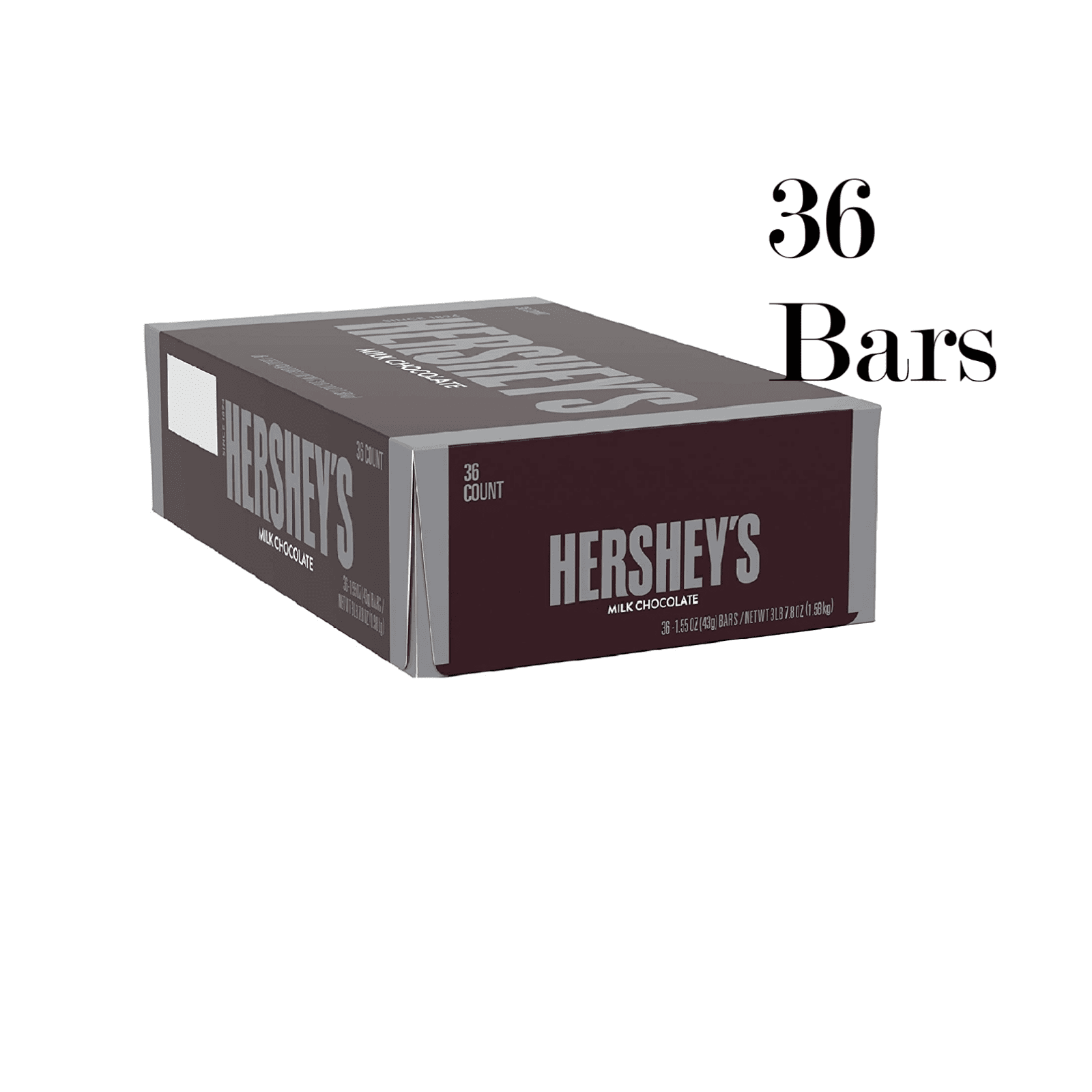 HERSHEY'S Milk Chocolate Candy Bars 1.55-oz. Bars, 36 Count - Walmart.com