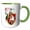 Green/White, variant on 3drose, Ellen Clapsaddle – Girl with Parrot, 11oz Two-tone Green Mug