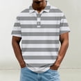 thumbnail image 5 of Klisyaur Mens Striped Blouses Short Sleeve Summer Ligthweight Casual Clothes Button Collared Tee Classic Tops, 5 of 5