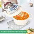 thumbnail image 3 of Yayeee Pot Holders Kitchen Heat Resistant with Pocket 7"x9.8" Cotton Oven Cooking Hot Pads, Gray Cute Dog Artist, 3 of 7