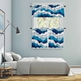thumbnail image 5 of Blue Ombre Kitchen Curtains Sets for Windows 24 Inch Length, Modern Geometric Abstract Art Moire Rod Pocket Window Treatments Tier Curtains and Valances Set for Bedroom/Bathroom, 5 of 8
