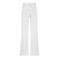 thumbnail image 5 of HAPIMO Wide Leg Jeans Denim Pants for Women Retro Solid Color Mid Rise Zipper Trousers Leisure Relaxed Workout Trendy Clothes White L, 5 of 6