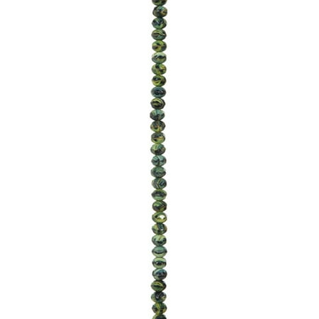 Tiger Eye Gemstone Beads - Czech Gemstone Bead Strand: Green Tiger Eye, 9 x 6mm