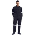 thumbnail image 2 of MSemis Men's 100% Cotton Work Overalls Reflective Strips Jumpsuit Dustproof Dungarees Coveralls Navy Blue 5XL/195, 2 of 7