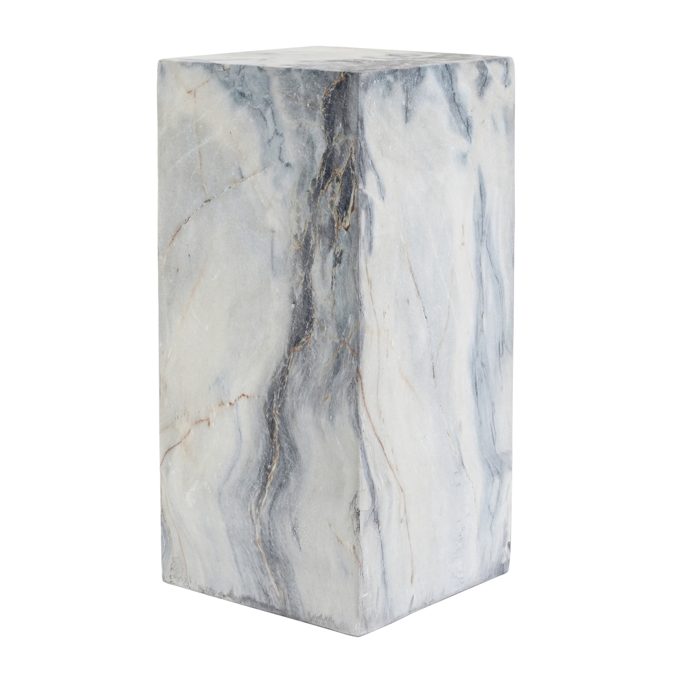 Christopher Knight Home 25.2"H Indoor Outdoor Handcrafted Modern Pedestal Plant Stand, Marble Effect