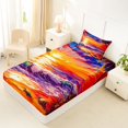 thumbnail image 4 of jejeloiu Bold Sunset Waves Twin Sheets For Girls,Sandy Beach Turtle Bedding,Warm Multicolor,3pcs,1 Fitted Sheet and 1 Pillowcase, 4 of 6