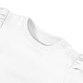 thumbnail image 5 of White Kids Girl Ruffle Sleeve Onesie | 100% Cotton Short Sleeve Bodysuit Romper with Snap Crotch | Kids Kids Clothes Sizes Newborn to 3T,Size 9-12 Months, 5 of 6