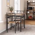 thumbnail image 4 of EastVita Dining Table & Chairs Kitchen Dining Room Set, Table and 2 Metal and Wood Chairs, Rustic Brown, 4 of 8
