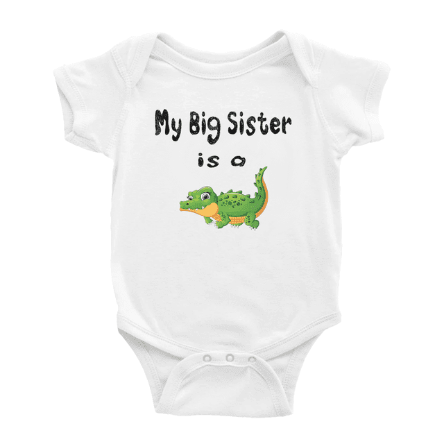 Ma Grande Sœur Est un Alligator Mignons Cache-Couches pour Bébé Garçon Fille