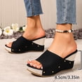 thumbnail image 6 of Wowcloth Plus Size Women's Wedge Heel Sandals – Comfortable Slip-On with Straw Woven Design for Casual Fashion and Spring Summer Wear, 6 of 9