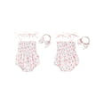 thumbnail image 3 of Aojekbee Baby Girl 2Pcs Summer Outfits Cute Sleeveless Tie Strap Floral Romper with Headband Set Newborn Clothes, 3 of 10