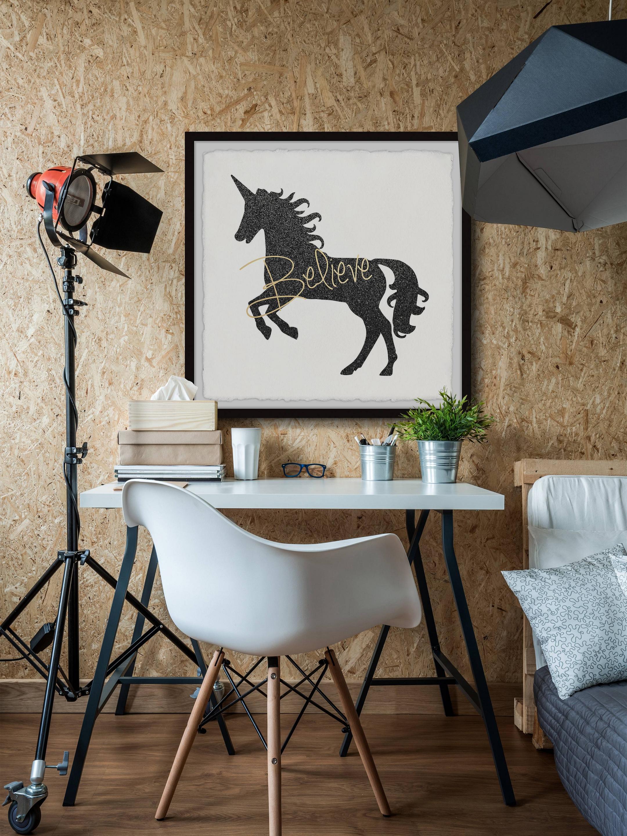 Marmont Hill Unicorn Believer Framed Wall Art, 18.00" x 1.50"