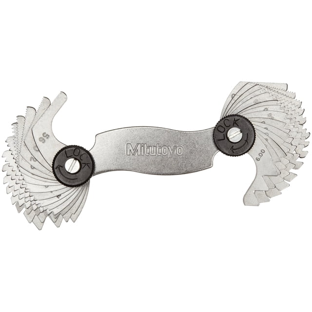 Calibrador de Paso de Rosca Mitutoyo 188-152 Pulgadas/Métrico 28 Paletas