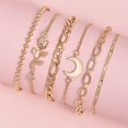 thumbnail image 4 of 1 Set Layered Bracelet Moon Rose Multiple Wrap Bangle Stackable Jewelry Adjustable Jewelry for Women Girls, 4 of 4