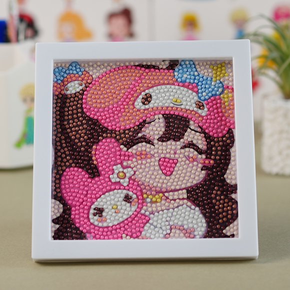 YIXINGCHEN Cute Anime 5D Diamond Drawing Kits, Gem Arts & Crafts Supplies with Frames, Cartoon Painting with Diamond, DIY Paint Supplies for Kid(Kumi) A1121-060