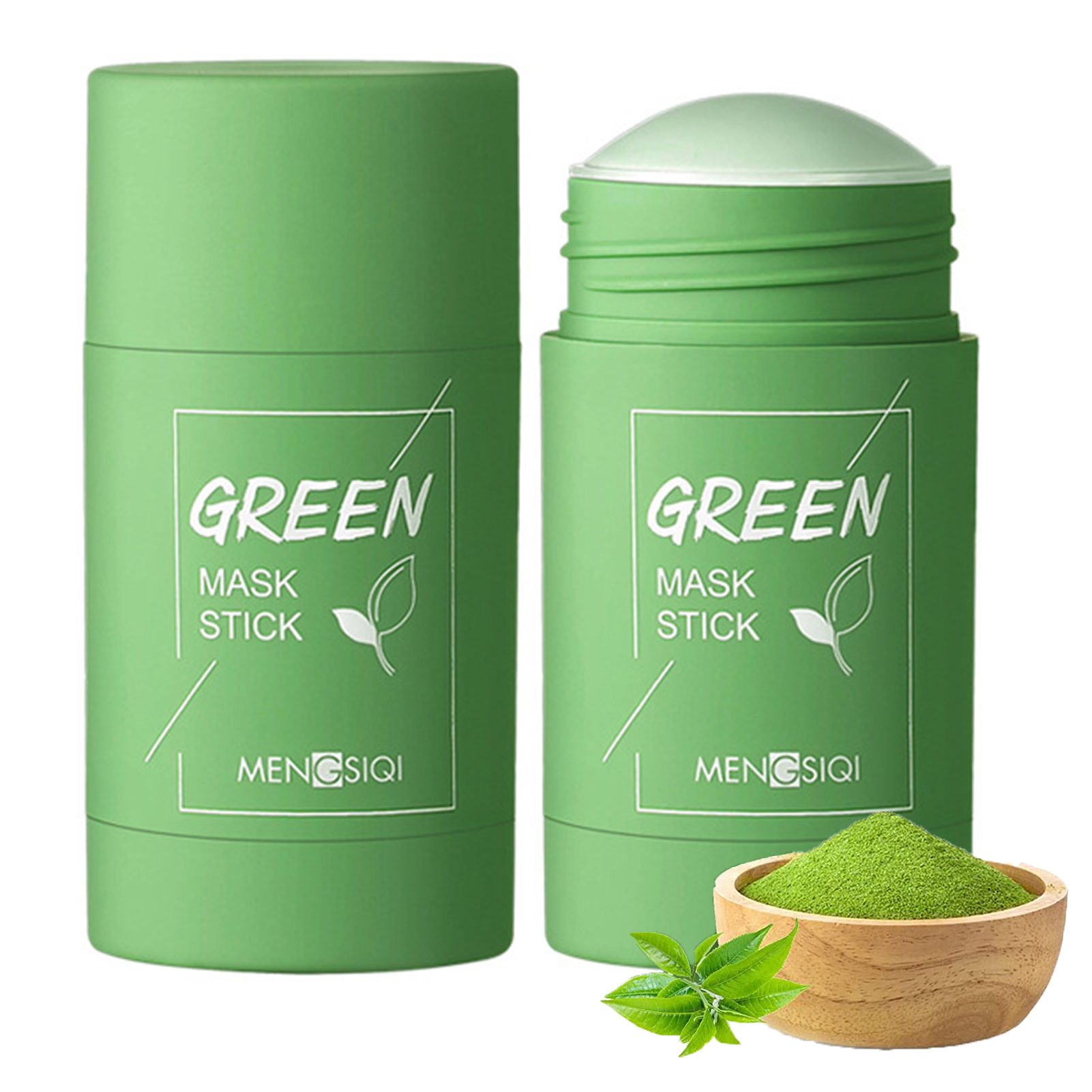 2Pcs Green Tea Mask Stick,Green Mask Stick For Face Moisturizes Oil