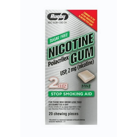 Rugby Nicotine 2Mg Mint Gum Nicotine Polacrilex-2 Mg Off White 20 Ct Upc (Best Way To Clean Nicotine Off Walls)